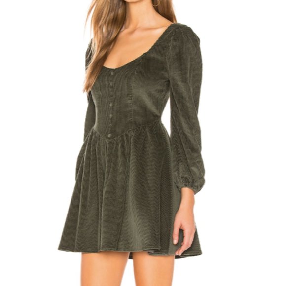 Majorelle Alessandra Mini Dress In Olive Green - Picture 2 of 13
